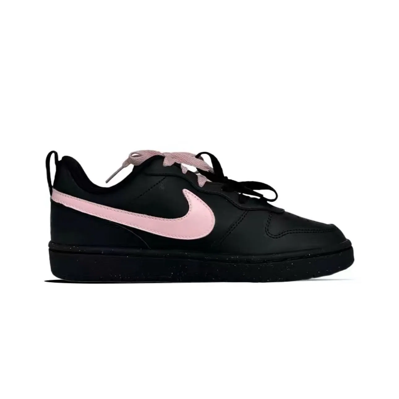 Детские кроссовки для скейтбординга Court Borough Hand Drawn Leather Breathable Lightweight Cushioning Low top Black Pink Nike — фото 3