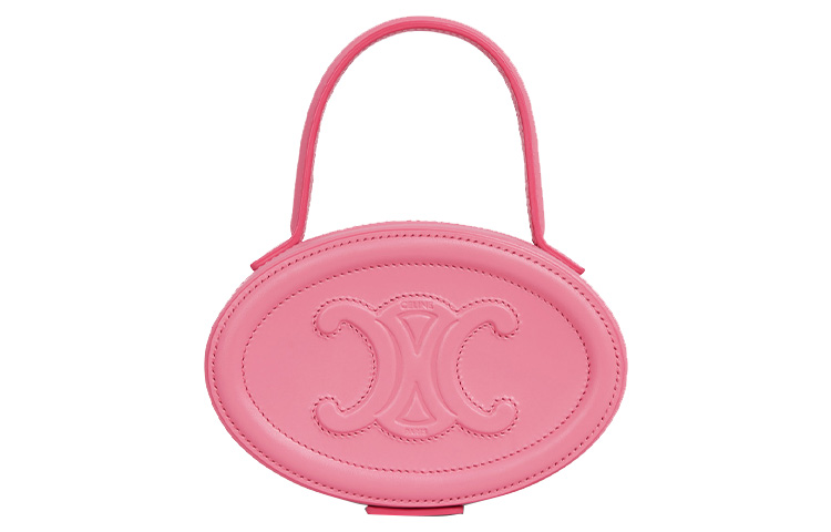 

Сумка круглая из кожи коровы Triomphe розовая CELINE