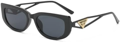 

Модные винтажные солнцезащитные очки «кошачий глаз» в маленькой квадратной оправе для женщин, а также мужские солнцезащитные очки с полыми дужками неправильной формы MTZJH, Black