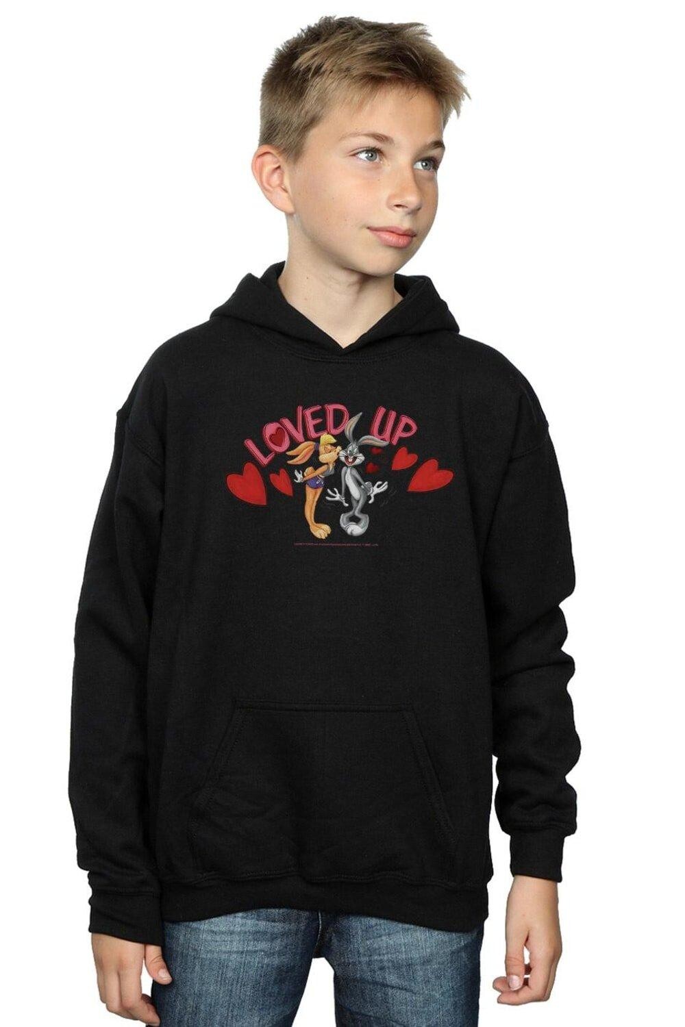 

Толстовка с капюшоном Bugs Bunny и Lola Loved Up ко Дню святого Валентина Looney Tunes, черный
