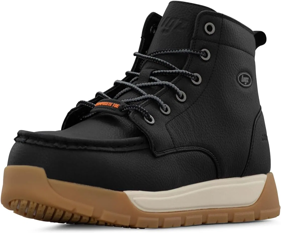 Мужские рабочие ботинки Lugz Yard LX с композитным носком, Black Cream Rubber