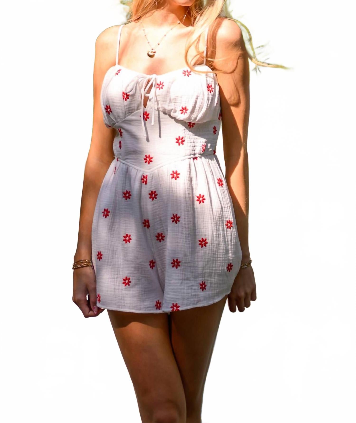 

Цветочный ромпер из муслина в цвете айвори Lilbelle by Lilbelle, кремовый