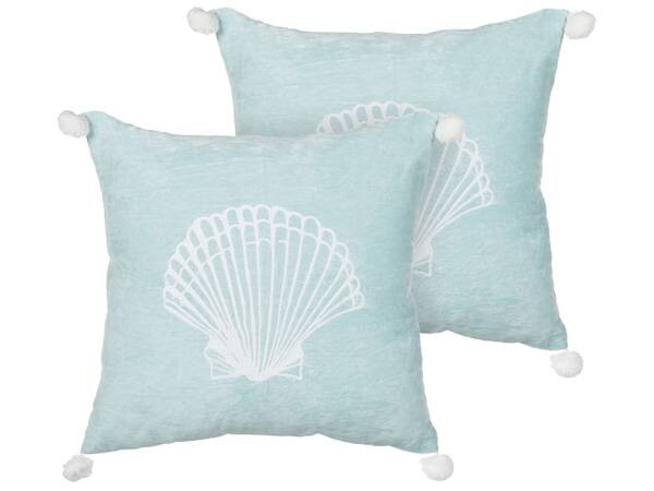 

Подушка Beliani 2 шт LEATHESIA, 45x45x45 см цвет blau/hellblau/weiß