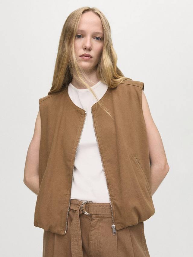 

Жилет Doris с молнией Mango, Brown