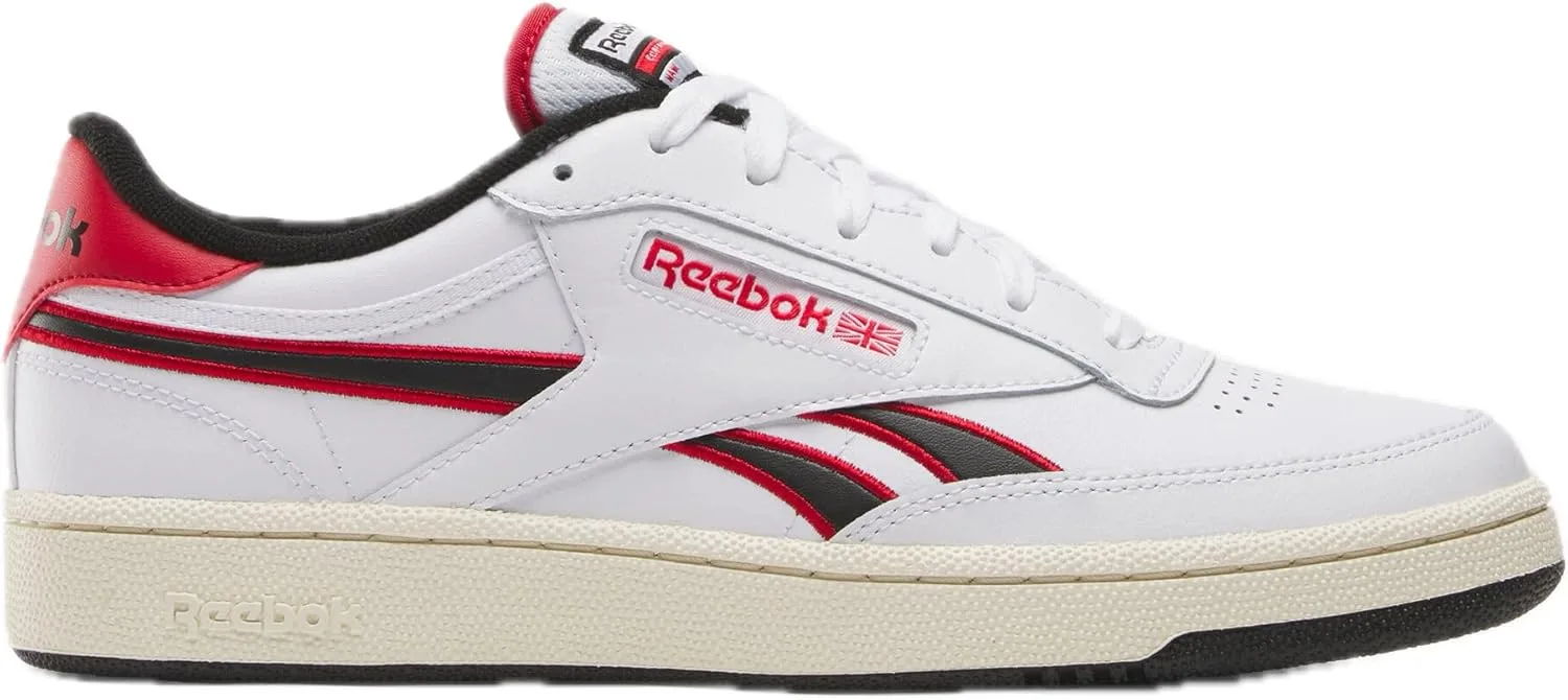 Reebok Мужские тренировочные низкие классические кроссовки, белый/черный/красный — фото 2