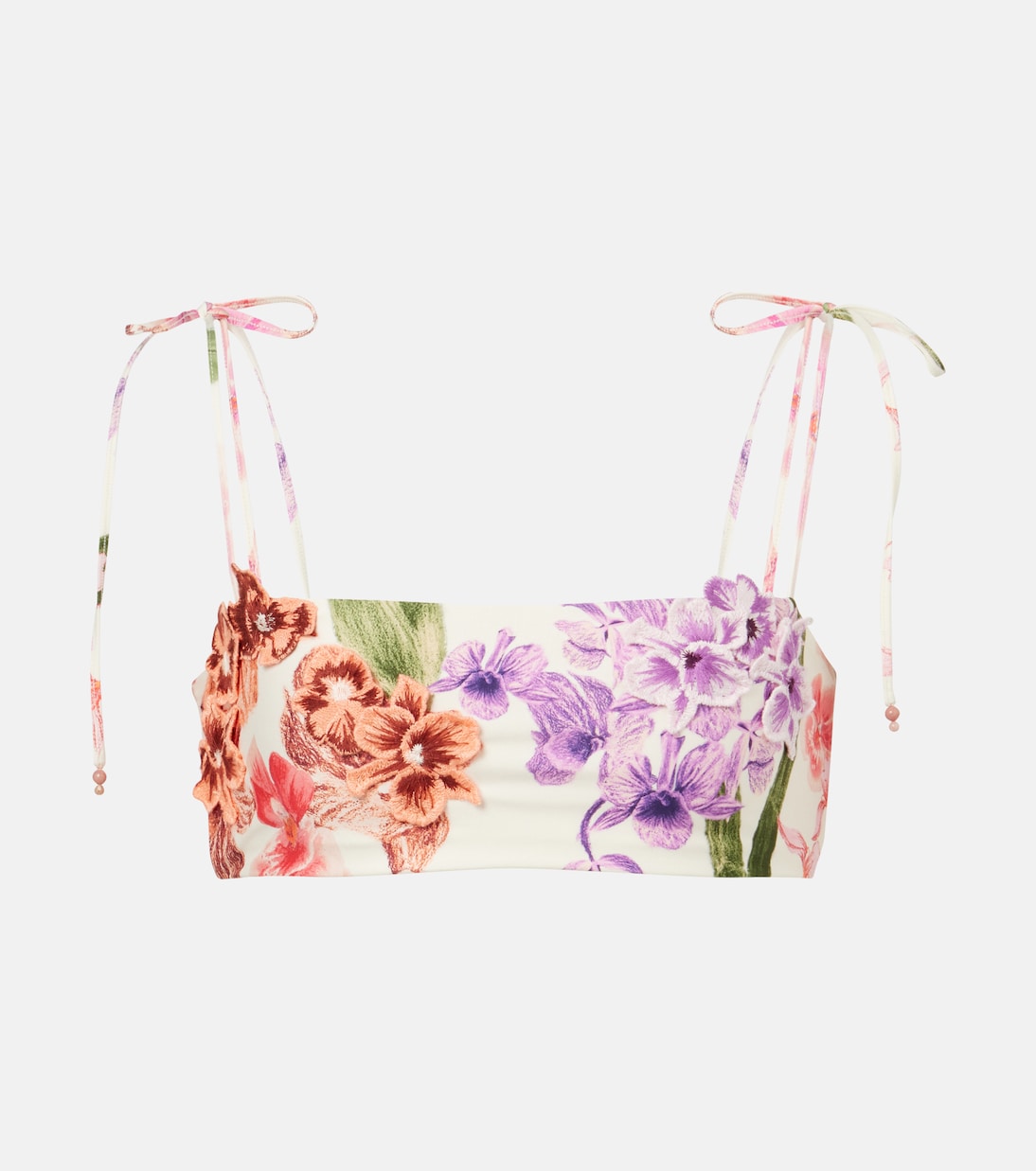 

Бикини топ с цветочными аппликациями Agua by Agua Bendita, Florals