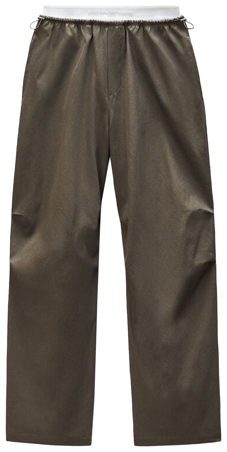 

Брюки Alexander Wang со средней посадкой, логотипом и эластичным поясом, зеленый