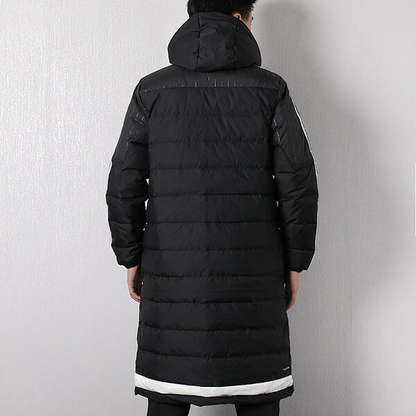 Пуховик adidas Tiro15 L Dwn Jk Stay Warm Soccer/Football mid-length hooded Sports Down Jacket Black, черный — фото 4