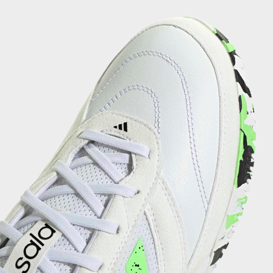 ADIDAS Женские/мужские бутсы для мини-футбола в помещении - Top Sala, белые/зелёные — фото 3