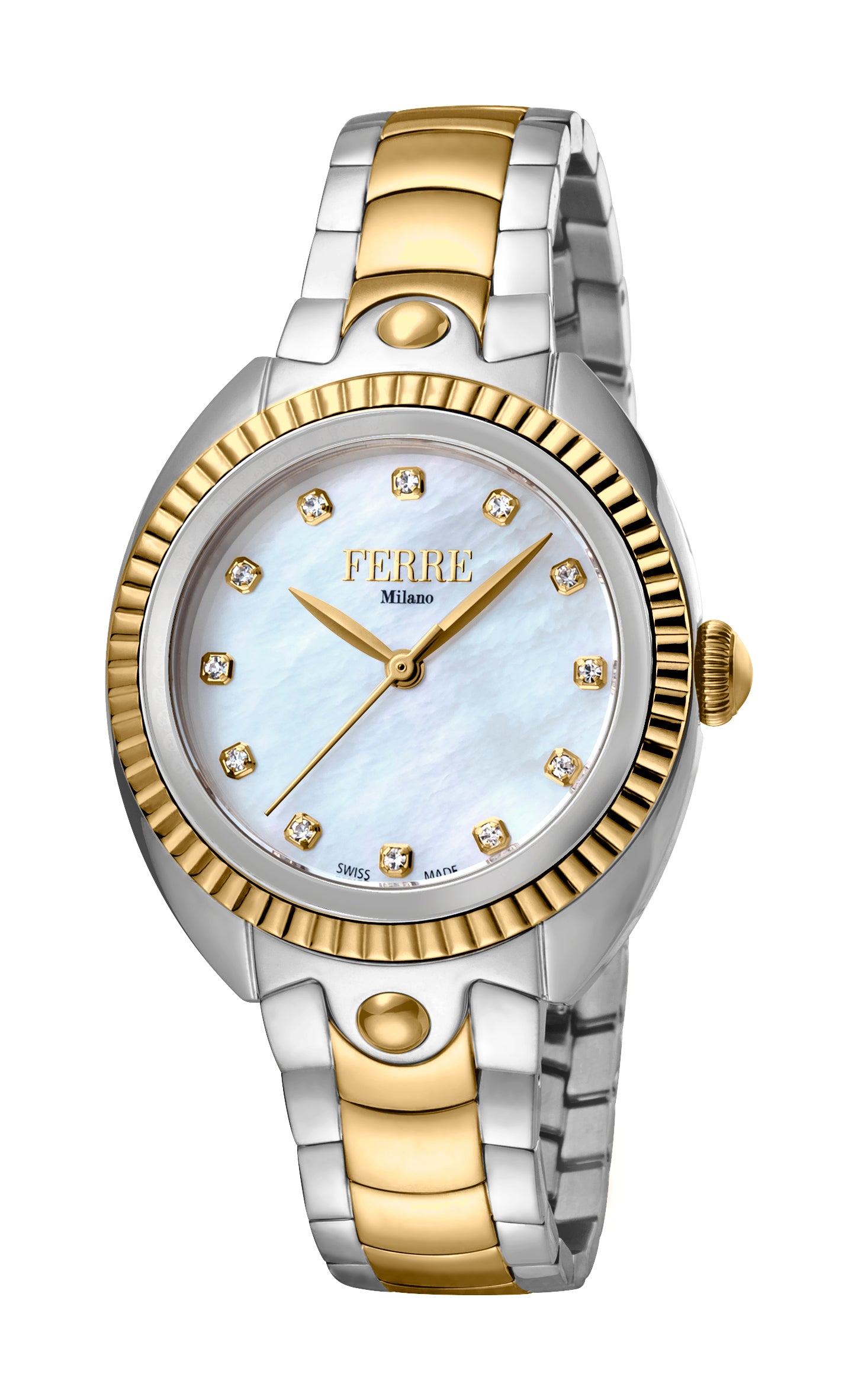 

Женские часы Ferre Milano с белым циферблатом MOP SS / GP