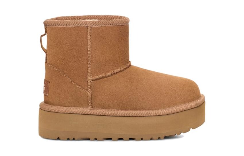 Детские классические мини-сапожки на платформе Ugg, коричневый — фото 2