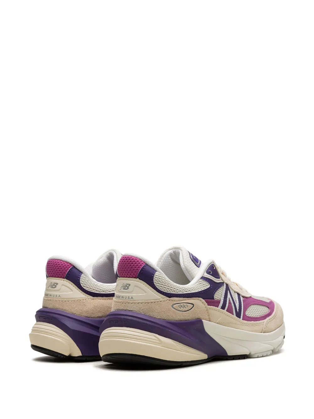 Кроссовки 990v6 «Сделано в США — макадамия-пурпурный» NEW BALANCE, нейтральный — фото 3