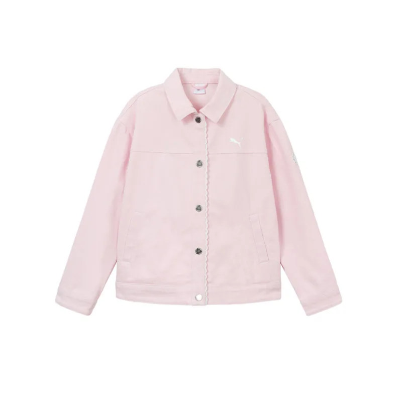 Детская джинсовая рубашка с лацканом Lapel Moderate PUMA, розовый 60001