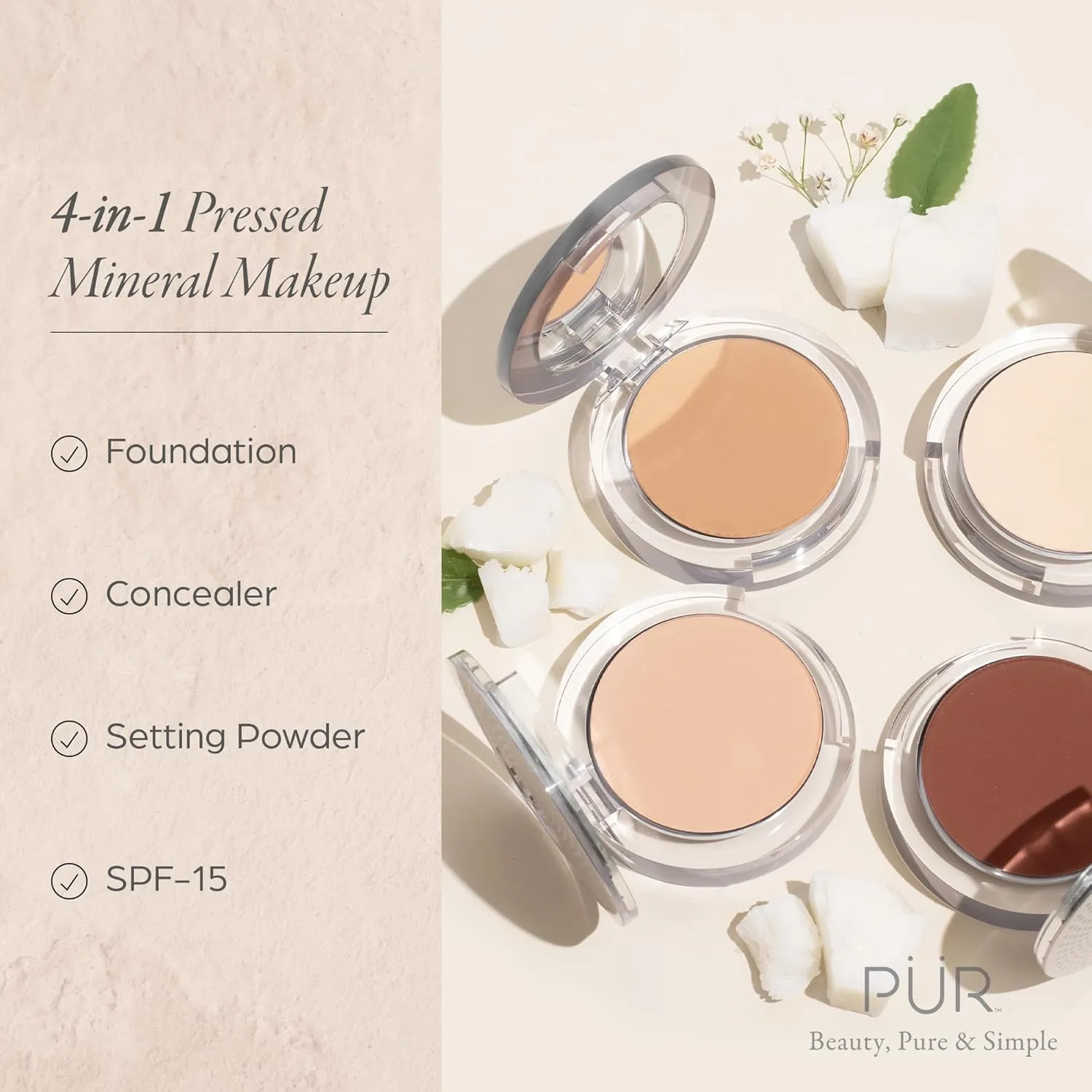 Набор PÜR MINERALS 4-в-1: консилер и прессованная минеральная косметика (SPF 15) Butter London — фото 2