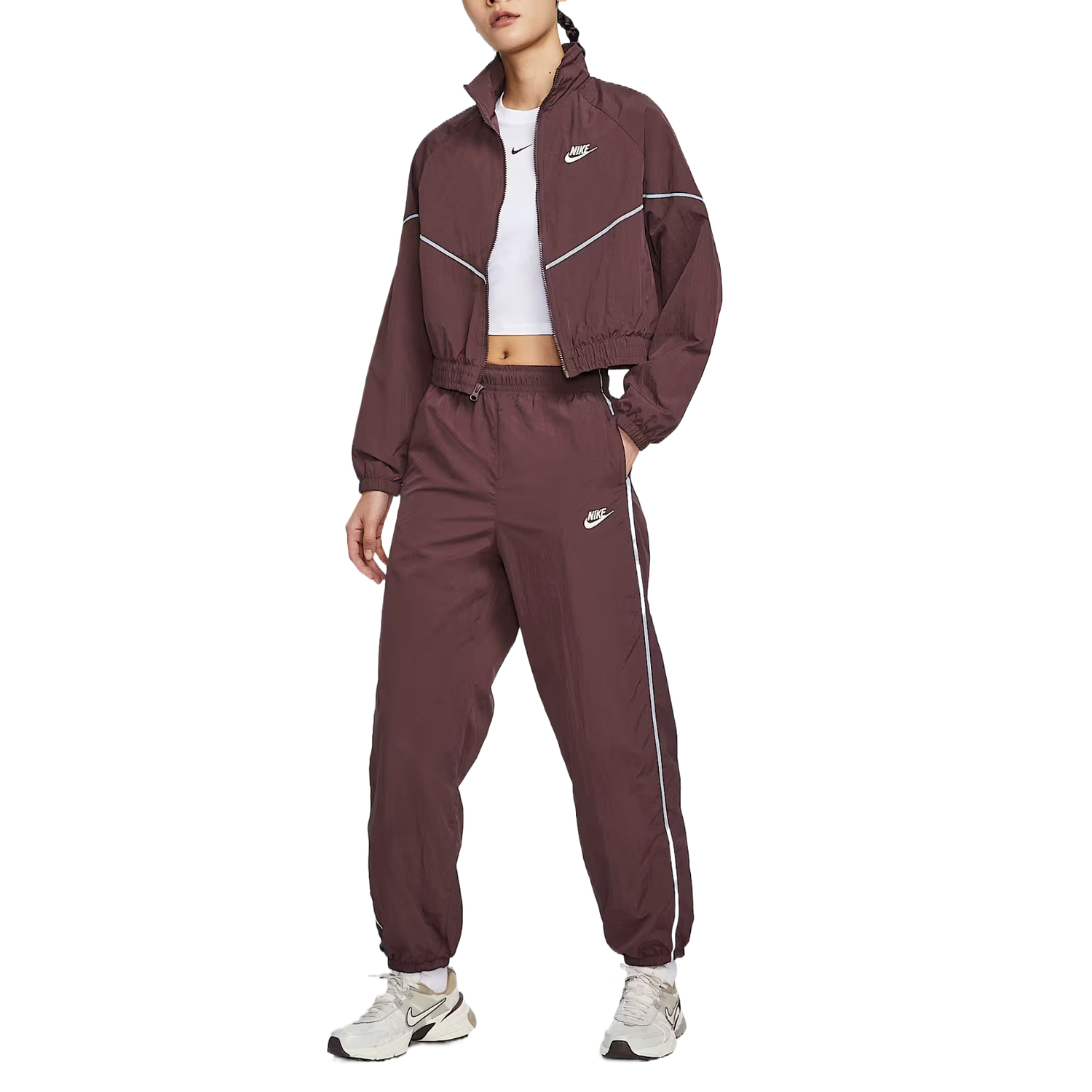 Спортивные повседневные брюки женские Nike, Burgundy — фото 4