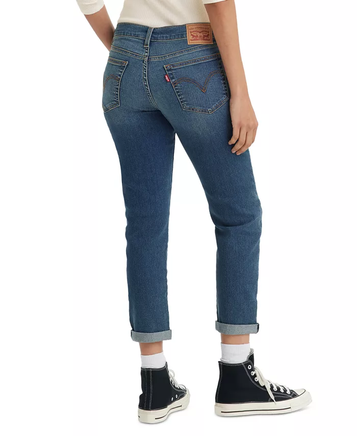 Женские джинсы свободного кроя Boyfriend с зауженными штанинами Levi's, синий — фото 3