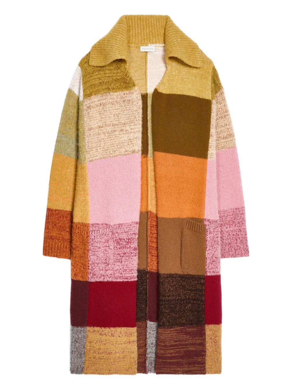 

Кардиган в технике пэчворк DRIES VAN NOTEN, желтый