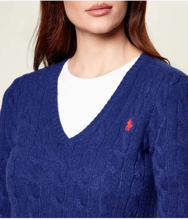 Шерстяной свитер Кимберли slim fit Polo Ralph Lauren, васильковый — фото 4