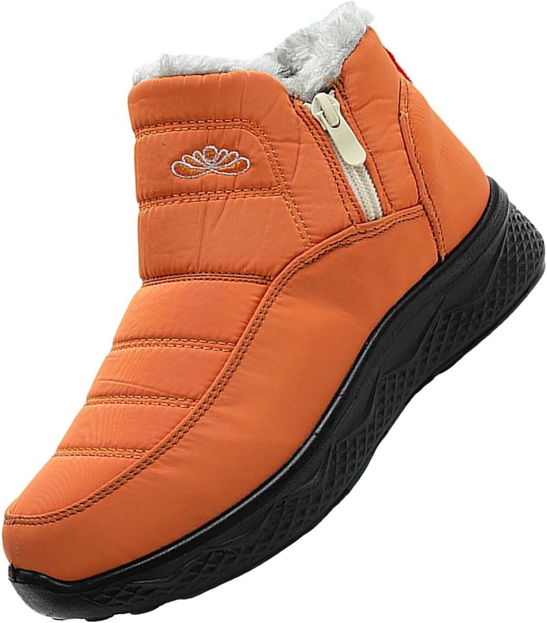 

Женские и мужские зимние ботинки на молнии до щиколотки с утеплителем и меховой подкладкой, водонепроницаемые, теплые, удобные для ношения на улице Generic, оранжевый