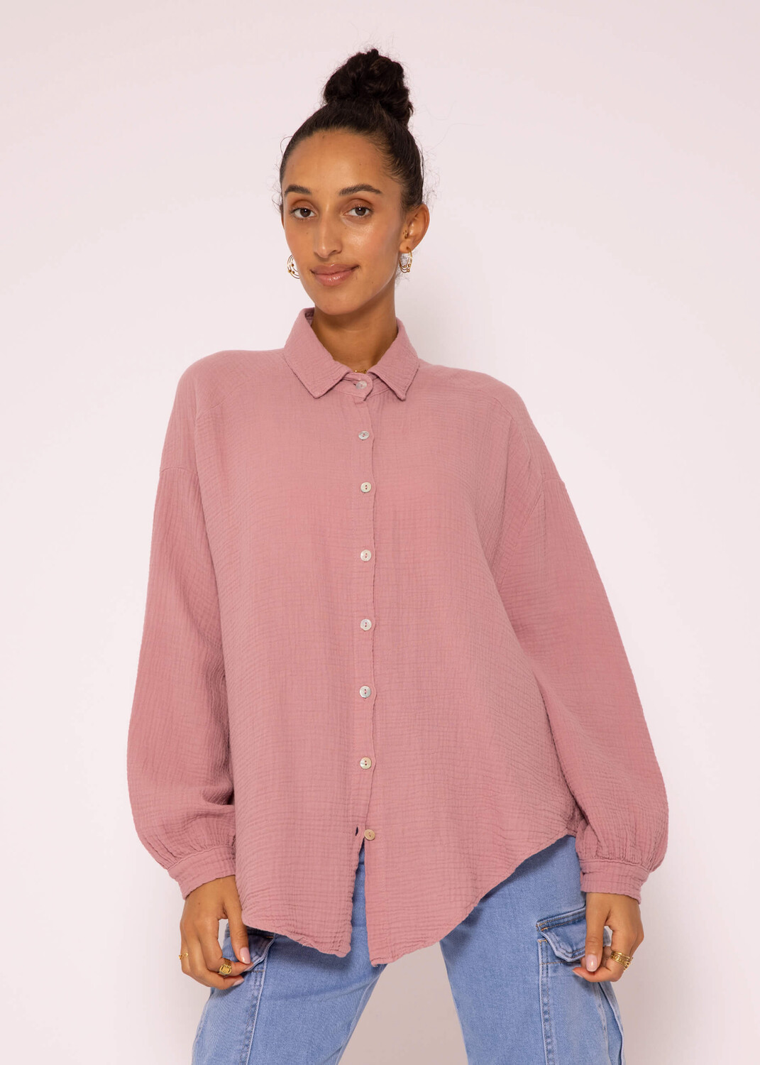 

Блуза SASSYCLASSY Ultra Oversize Musselin nhemd kürzere Variante, цвет Altrosa