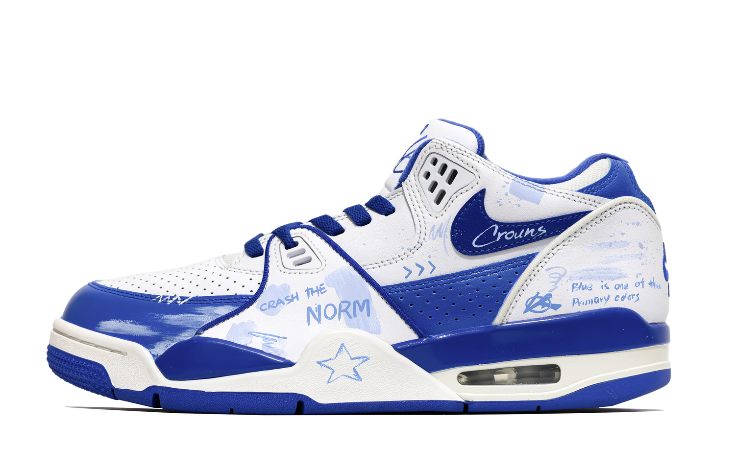 

Nike Air Flight 89 Blue Rose с амортизацией, износостойкие низкие кеды мужские бело-синие