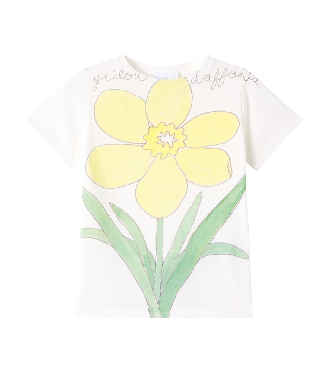 

Футболка из хлопкового джерси с принтом Gucci Kids, New White/Mix