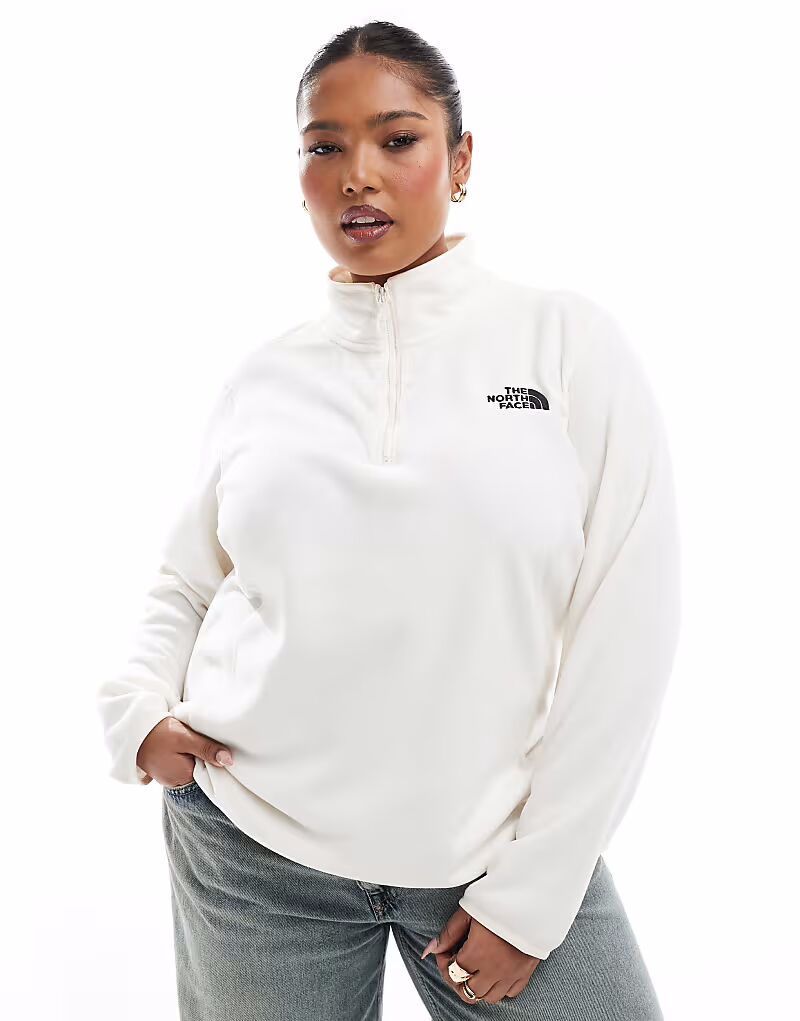 

Флисовая кофта North Face Plus размера 100 Glacier с застежкой-молнией 1/4 цвета «белая дюна»