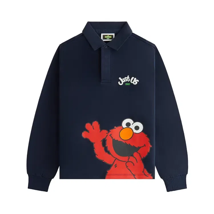 Рубашка-поло Kith Kids x Sesame Street Elmo x Cookie Monster Rugby, синий