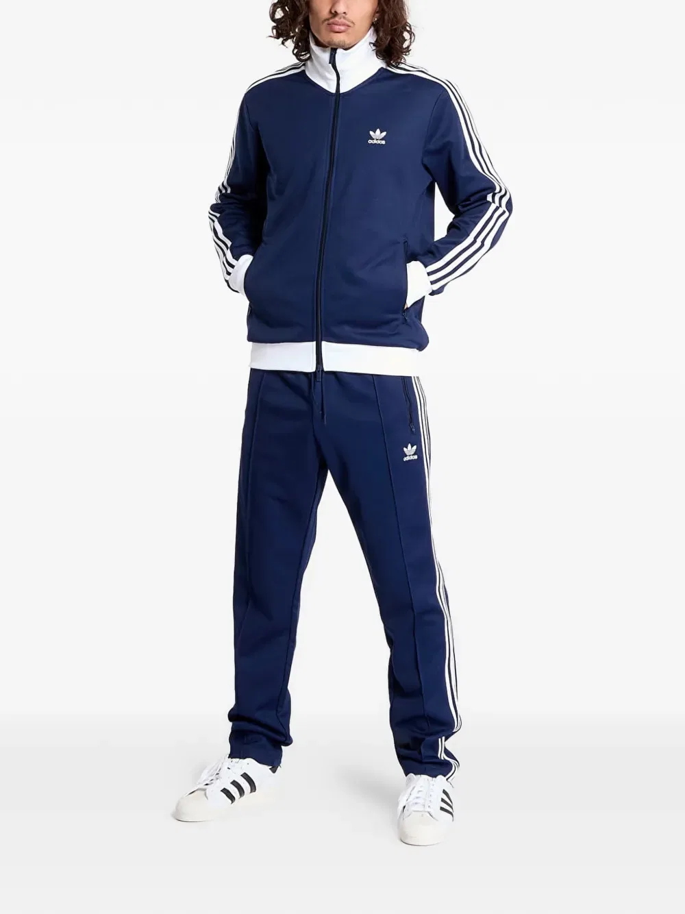 Спортивные брюки с боковыми полосами Adidas, синий — фото 2