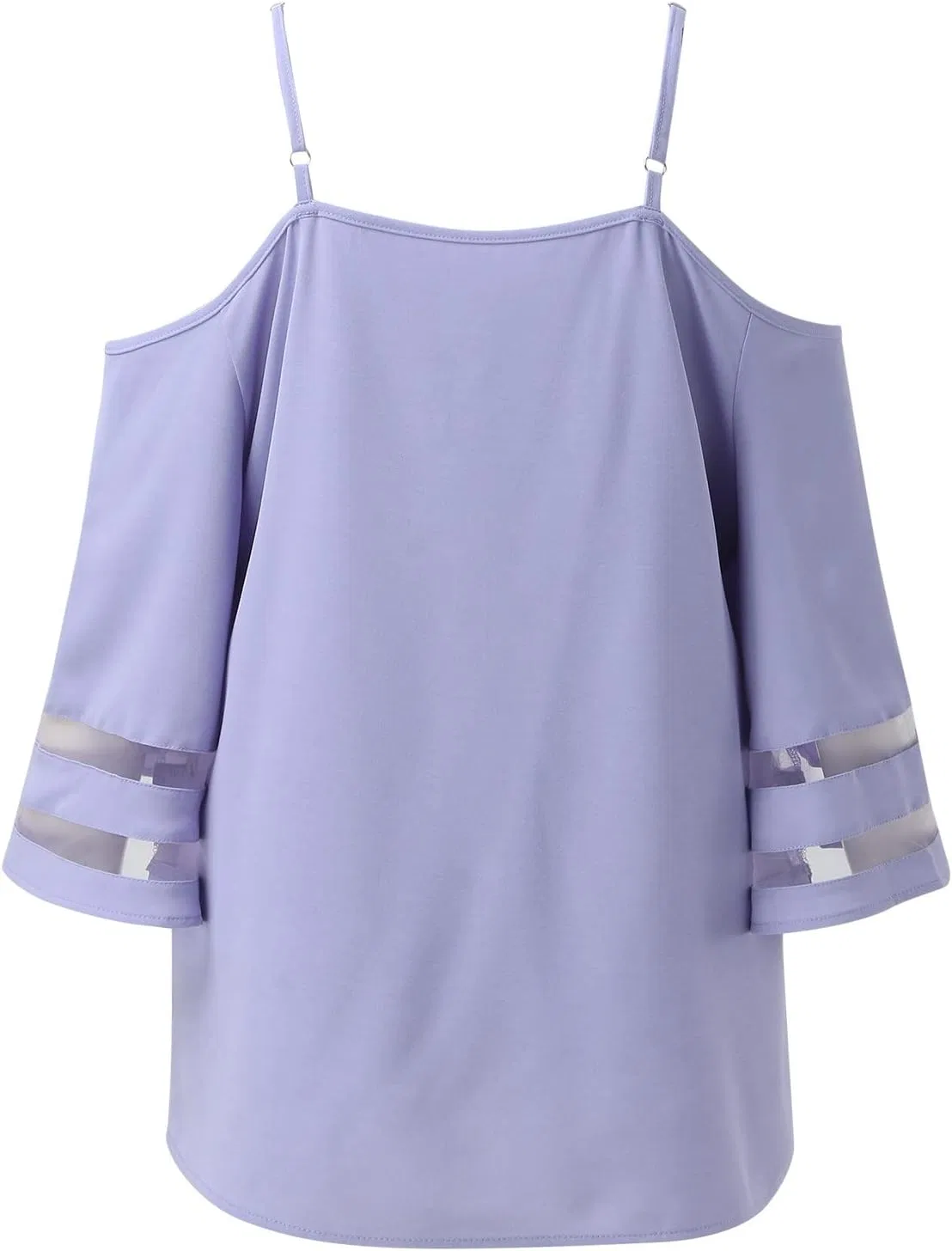 Блуза с кружевными рукавами, Casual Clothes for Women Fashion Top, фиолетовый — фото 3