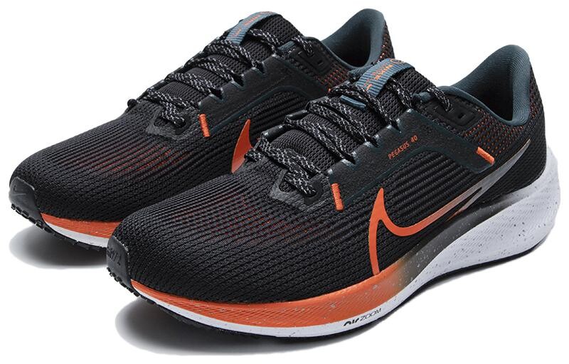 Кроссовки Nike Air Zoom Pegasus 40 мужские, Черный/Оранжевый — фото 2