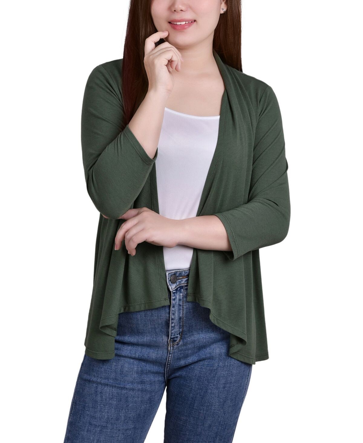 

Женский однотонный кардиган с рукавом 3/4 NY Collection
