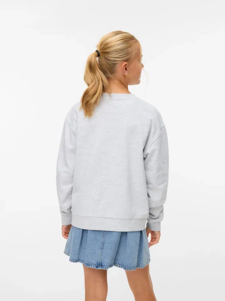 Свитшот с вышивкой Vero Moda Girl, серый — фото 3