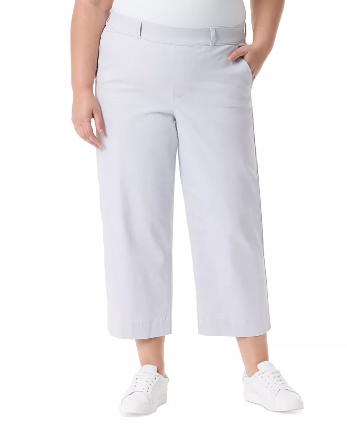 

Женские брюки Plus Size с эффектом коррекции фигуры, укороченные, широкие Gloria Vanderbilt, серый