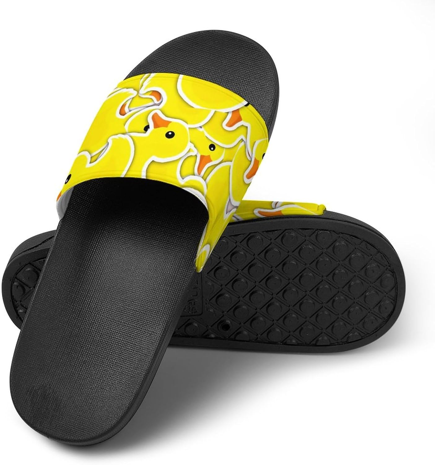 

Желтые мультяшные утки Jeireumteor, ванночные шлепанцы для душа, противоскользящие мягкие домашние шлепки, открытый носок, сандалии для женщин и мужчин