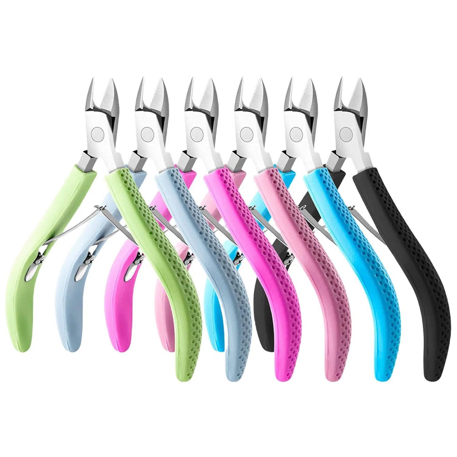 Кусачки для кутикулы с резиновой ручкой Kwoifioy, Light Blue — фото 4