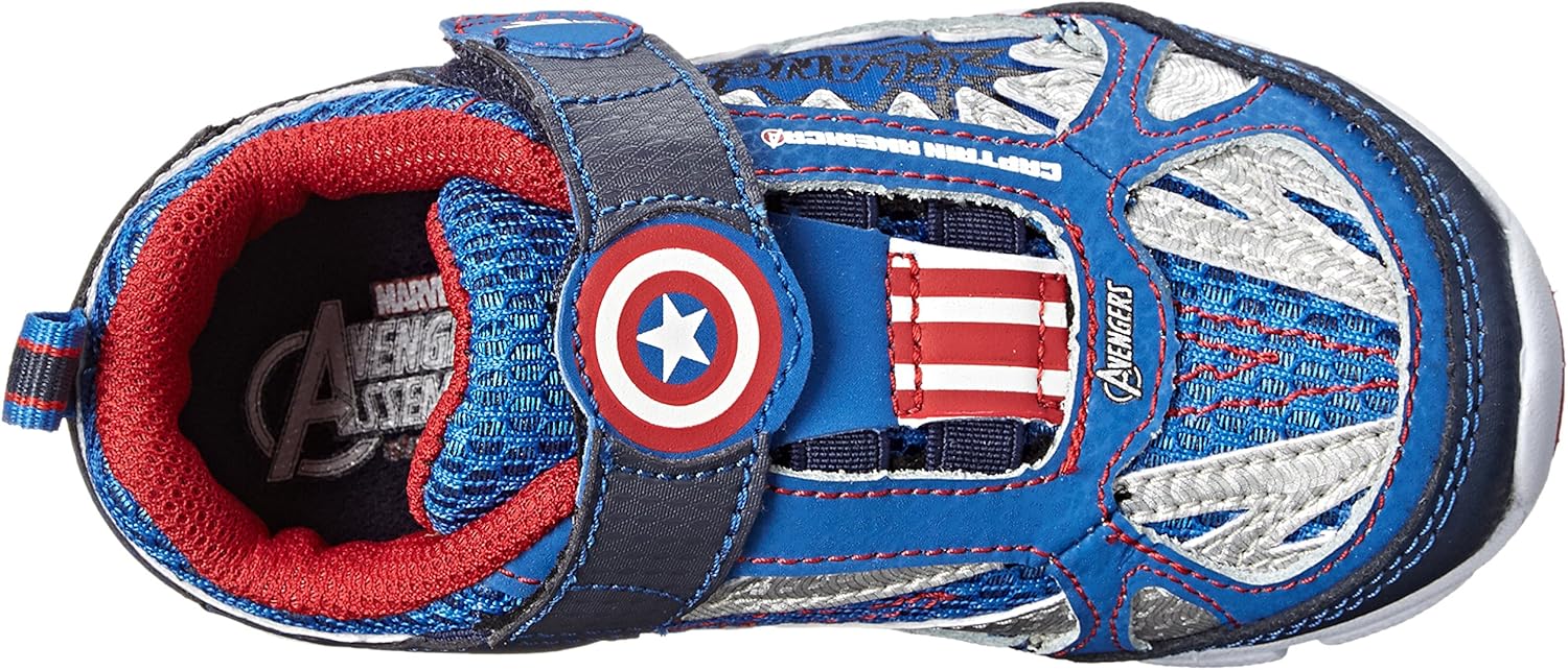 Детские кроссовки Stride Rite Avengers с подсветкой Captain America (малыши/маленькие дети), темно-синий — фото 4