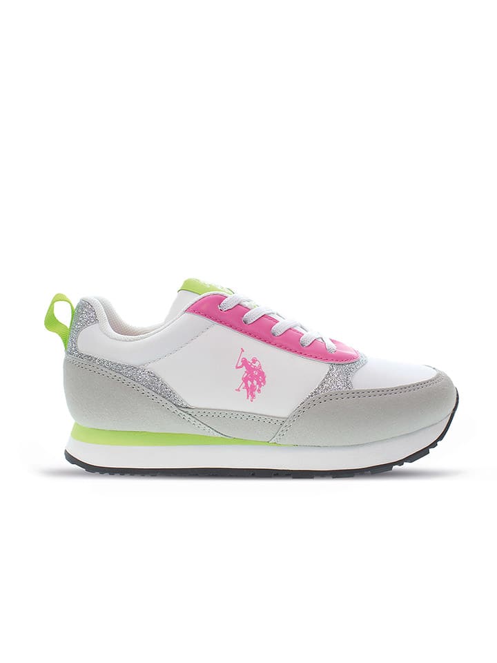

Кроссовки на шнуровке U.S. Polo Assn., цвет grau/weiß/pink
