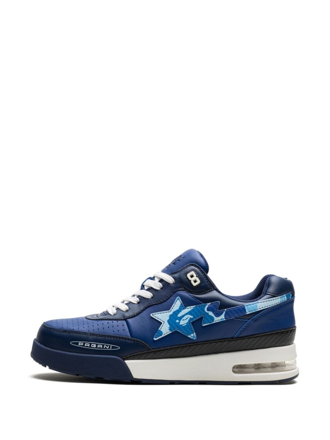 A BATHING APE кроссовки Navy ABC Camo из коллаборации с Pagani Roadsta, синий — фото 4
