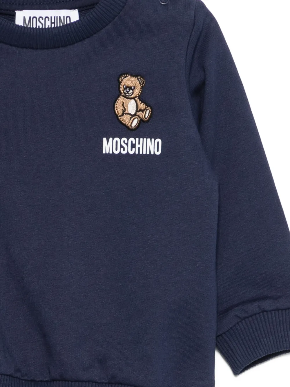 Свитшот с круглым вырезом и отделкой в стиле "Тедди" Moschino Kids, синий — фото 3
