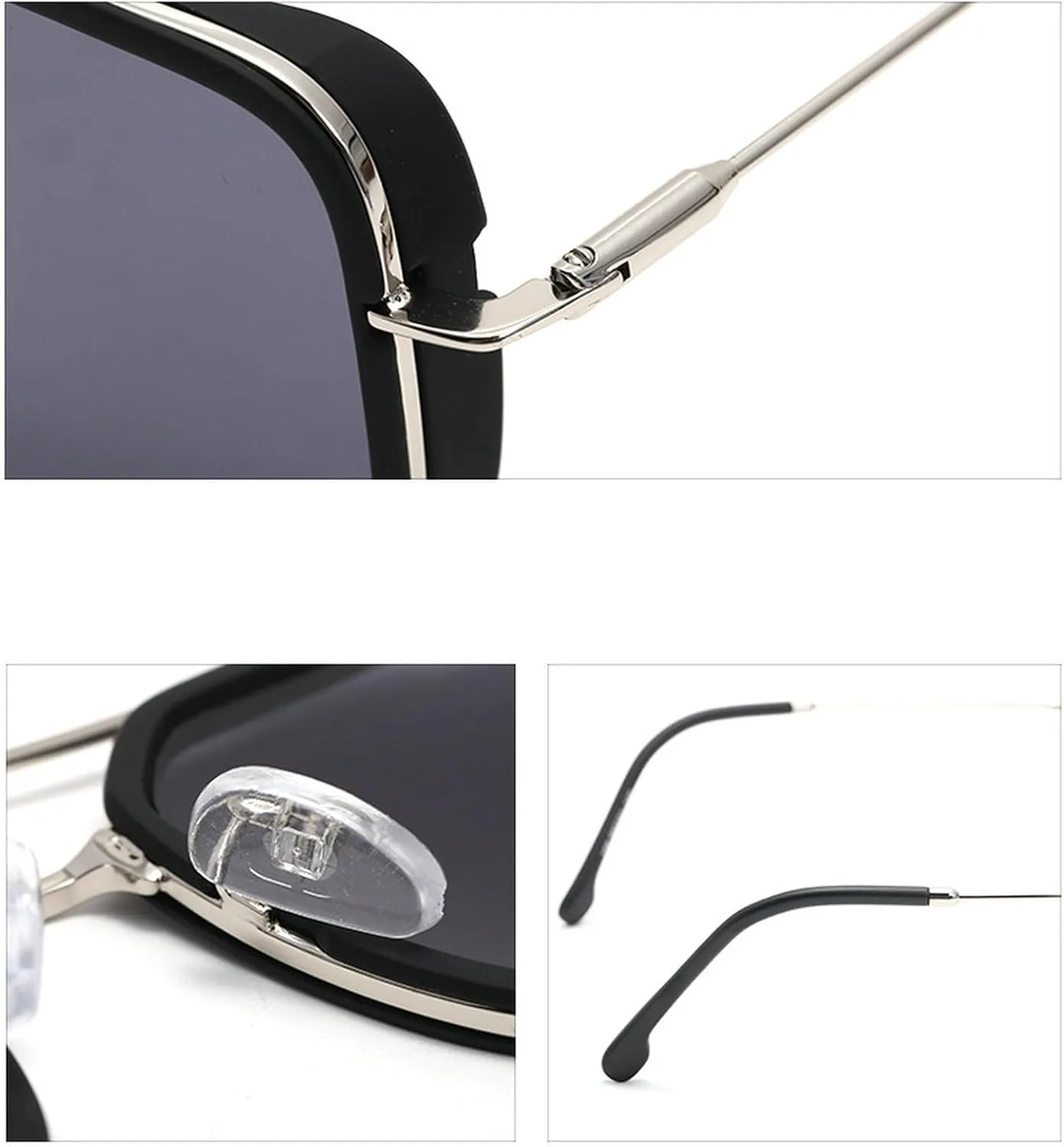 

Модные квадратные солнцезащитные очки для женщин в стиле ретро 90-х, металлическая оправа, двойная перемычка, панк-стиль, защита от УФ-излучения mincl, Black