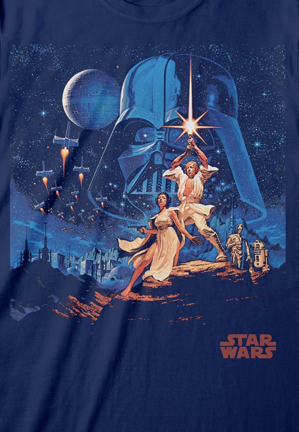 

Принт на футболке Star Wars New Hope Vintage Poster Henry Tiger, темно-синий
