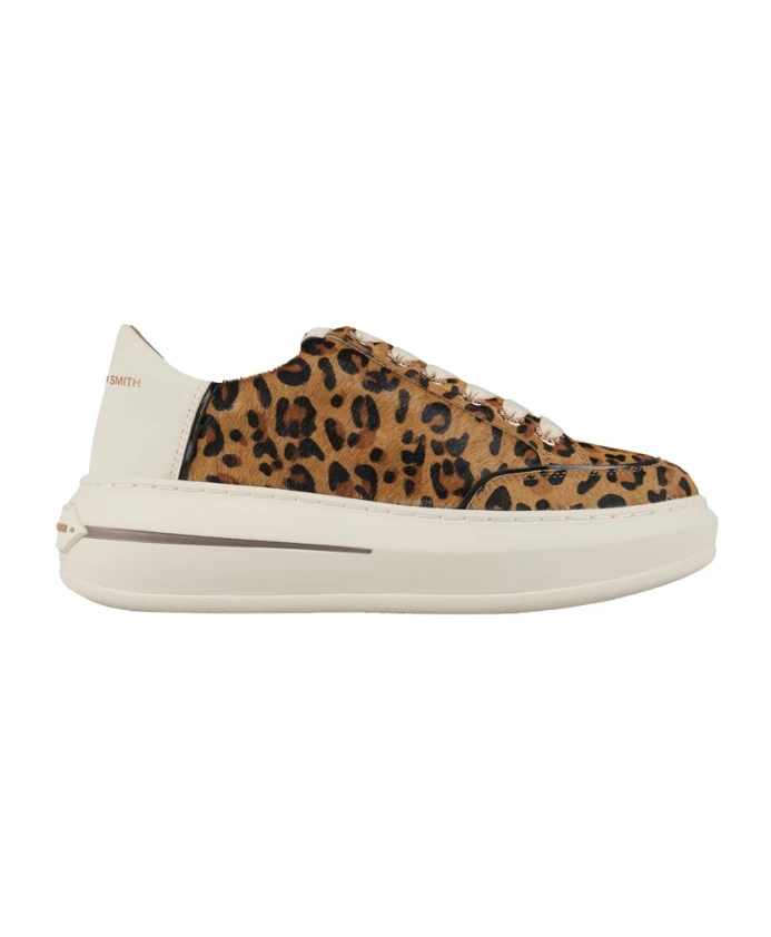 

Платье Lancaster Donna с леопардовым принтом и белыми кожаными туфлями на каблуке Alexander Smith, мультиколор