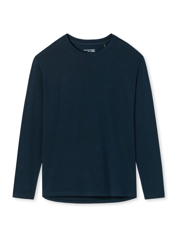 

Пижама Schiesser Shirt langarm Mix & Relax Organic Cotton, темно-синий