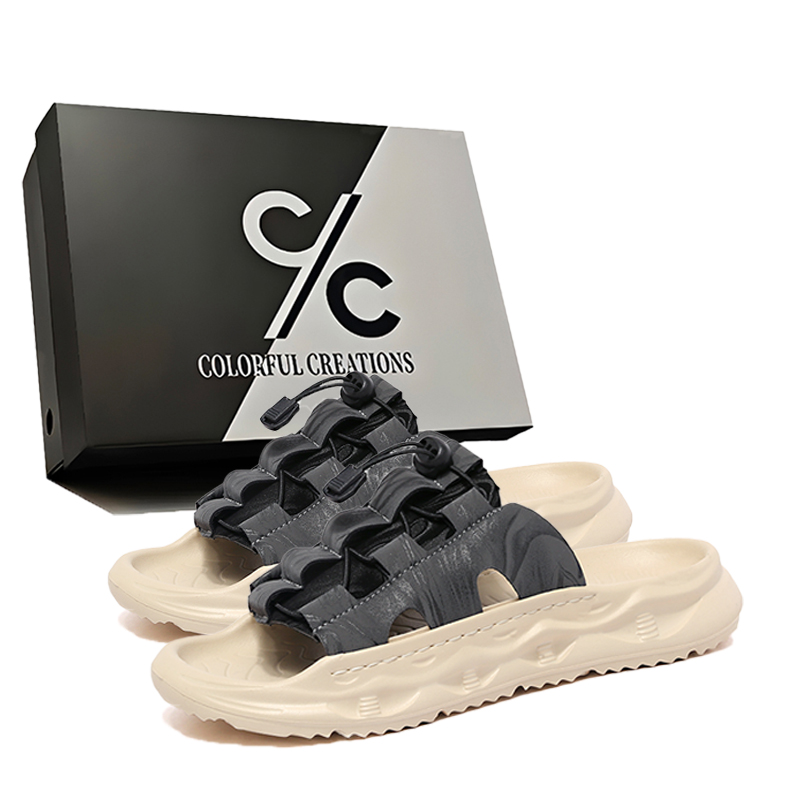 

Мужские сандалии с прошивкой EVA, тихие, нескользящие, быстросохнущие Colorful Creations, Gray