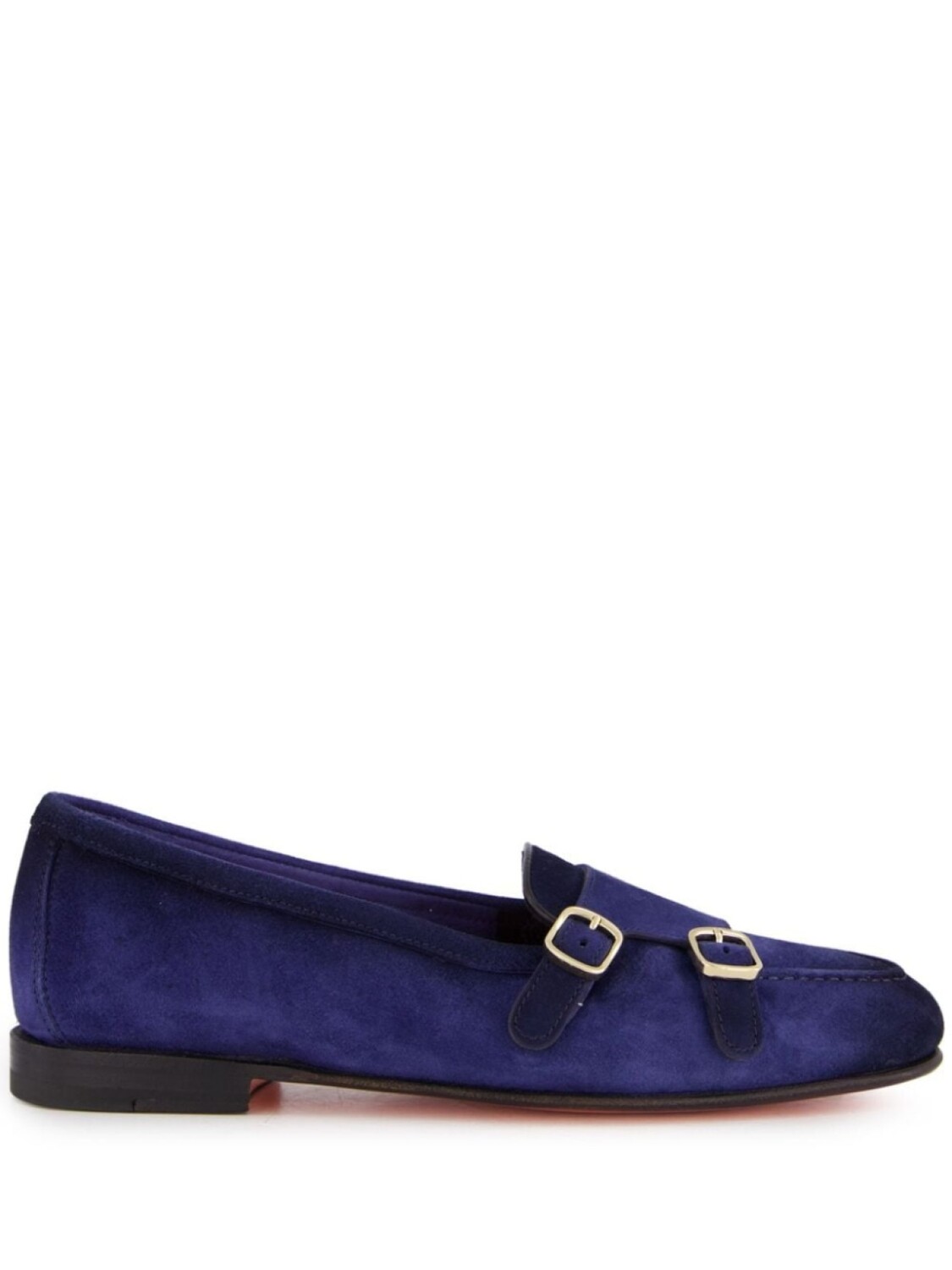 Santoni мокасины с двойной пряжкой, синий
