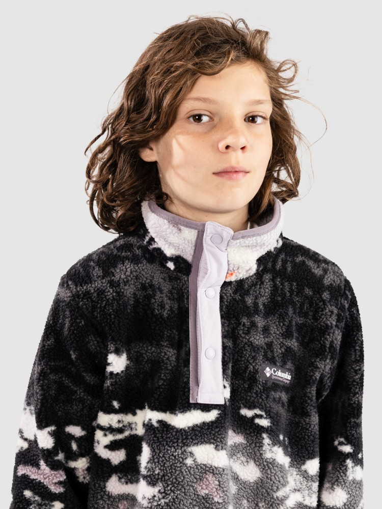 Флисовый пуловер Columbia Helvetia II Printed Snap Kids Half-Zip Fleece Pullover, shale purple sisters/lvnd — фото 4