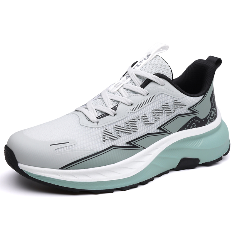 

Дышащие амортизирующие нескользящие устойчивые к истиранию повседневные детские кроссовки для подростков Wooden Rabbit, серый/зеленый