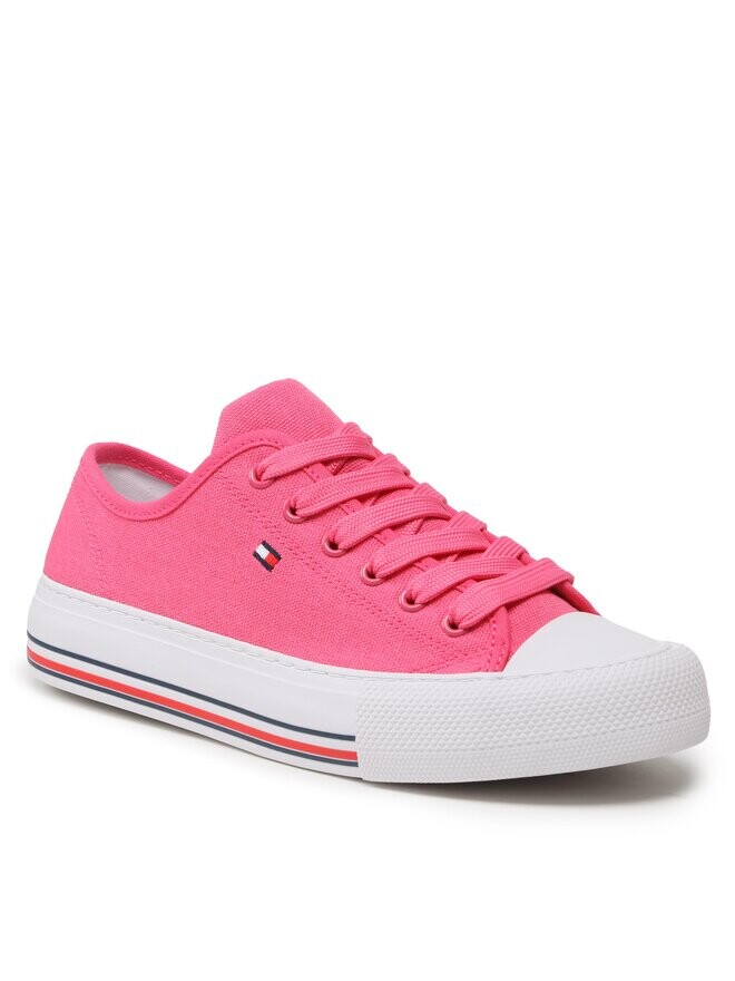 Тканевые кроссовки Low Cut Lace-Up T3A9-32677-0890313 Tommy Hilfiger, розовый — фото 2