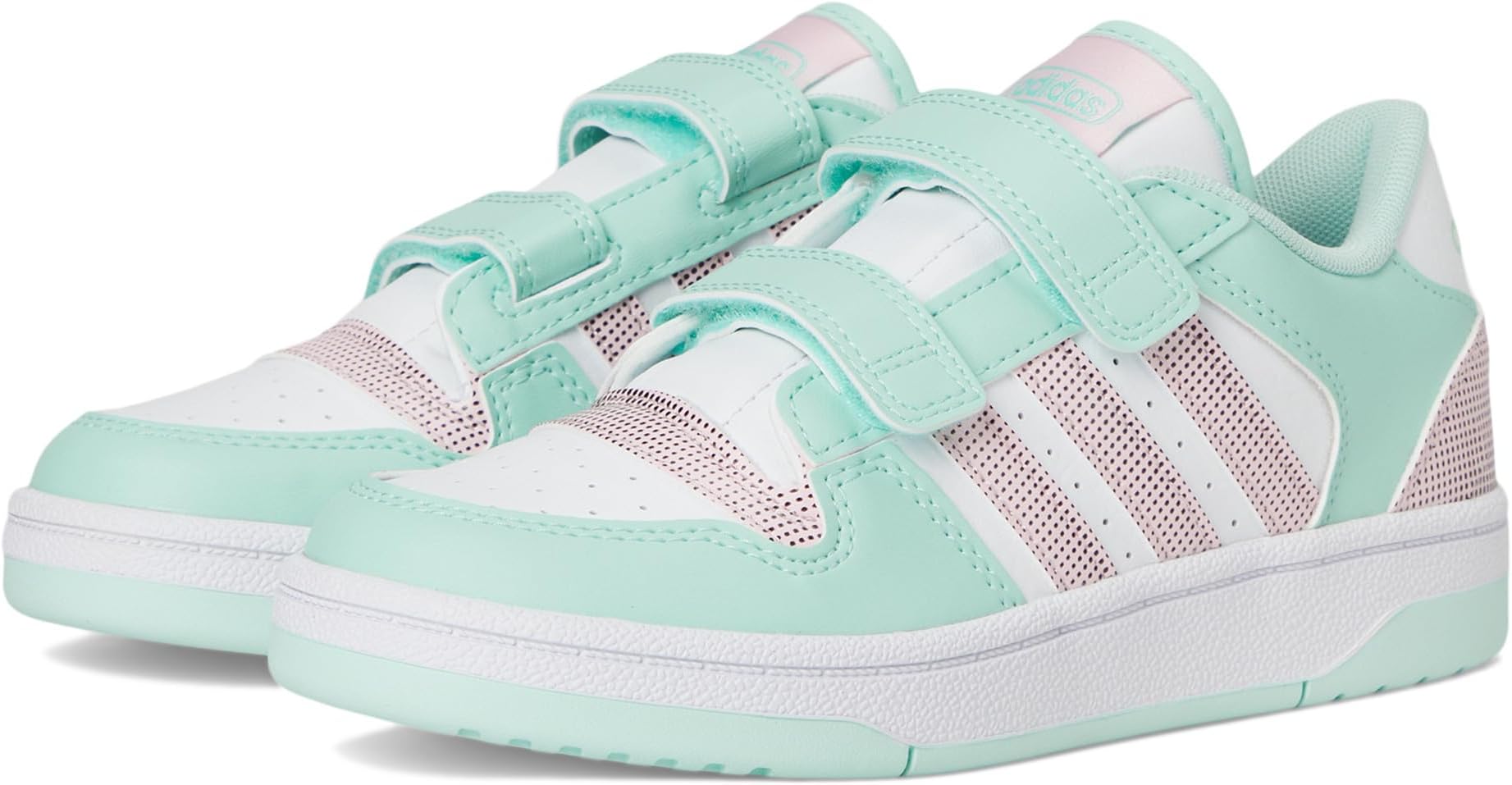 

Кроссовки adidas Kids Unisex Break Start Hook & Loop Shoes, Clear Mint/Clear Pink/White